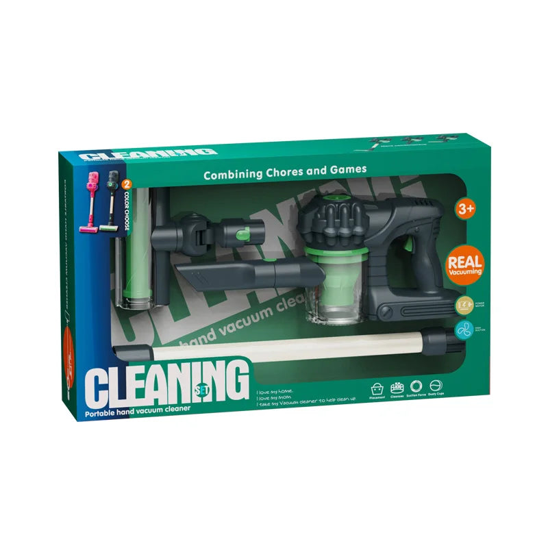 KTX-569043 Electric Combing Chores Game Vacuum Cleaner Toy for Kids Ages 2-7, Interactive Cleaning Tool