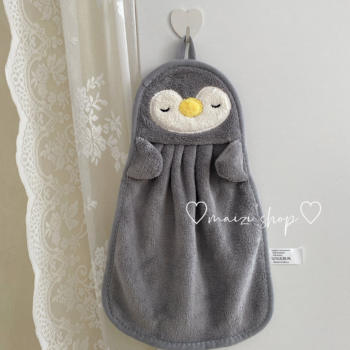 KTX-569939 Cute Coral Fleece Absorbent Face Towels for Kids - Little Bear, Ducks, Penguins & More