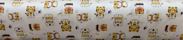 KTX-570195 Cartoon Panda and Tiger 100% Cotton Twill Fabric - 160cm Wide