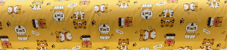 KTX-570195 Cartoon Panda and Tiger 100% Cotton Twill Fabric - 160cm Wide