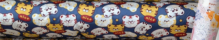 KTX-570195 Cartoon Panda and Tiger 100% Cotton Twill Fabric - 160cm Wide
