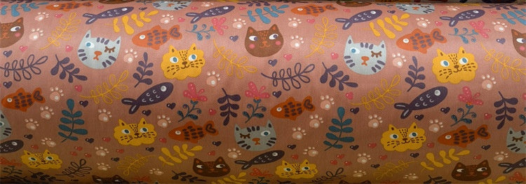 KTX-570195 Cartoon Panda and Tiger 100% Cotton Twill Fabric - 160cm Wide