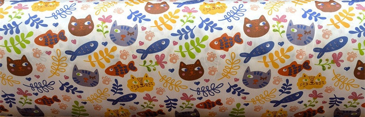 KTX-570195 Cartoon Panda and Tiger 100% Cotton Twill Fabric - 160cm Wide