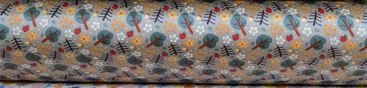 KTX-570195 Cartoon Panda and Tiger 100% Cotton Twill Fabric - 160cm Wide