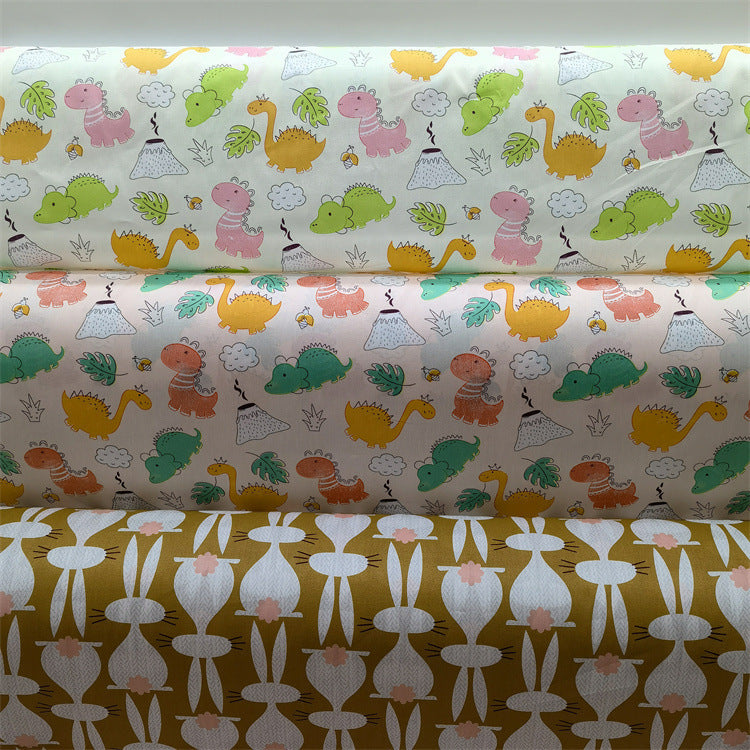 KTX-570195 Cartoon Panda and Tiger 100% Cotton Twill Fabric - 160cm Wide