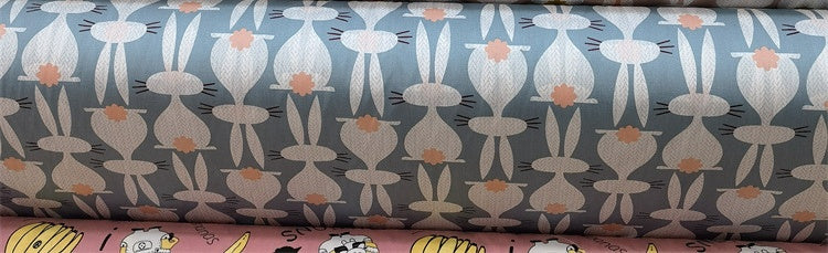 KTX-570195 Cartoon Panda and Tiger 100% Cotton Twill Fabric - 160cm Wide