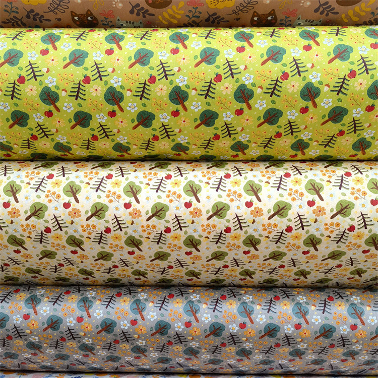 KTX-570195 Cartoon Panda and Tiger 100% Cotton Twill Fabric - 160cm Wide