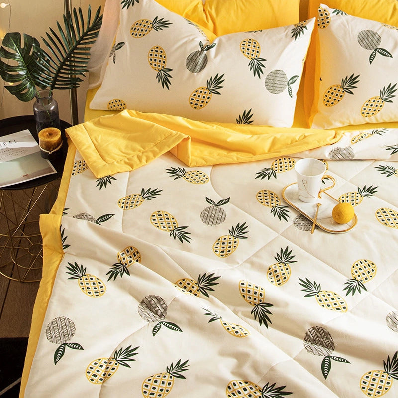 KTX-571347 Air-Conditioned Double Quilt in Washed Cotton with Polyester Filling for Summer Comfort