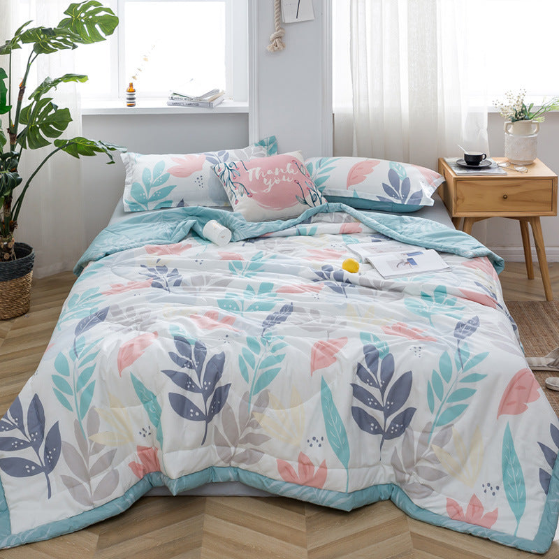 KTX-571347 Air-Conditioned Double Quilt in Washed Cotton with Polyester Filling for Summer Comfort
