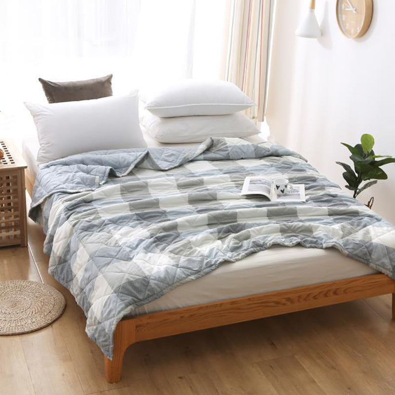 KTX-571347 Air-Conditioned Double Quilt in Washed Cotton with Polyester Filling for Summer Comfort
