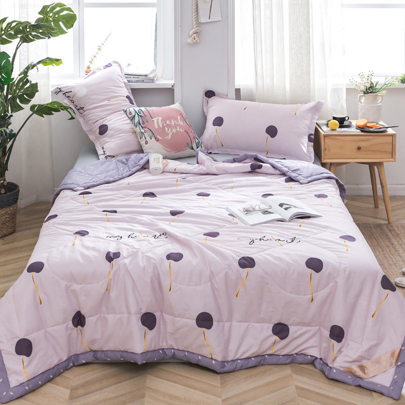 KTX-571347 Air-Conditioned Double Quilt in Washed Cotton with Polyester Filling for Summer Comfort