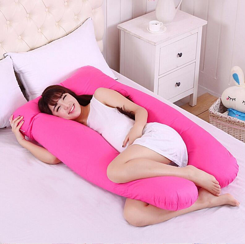 KTX-572435 Pregnancy and Maternity Body Pillow with Removable Cotton Cover, Rectangular Design, 80-140 cm, Soft 7D Cotton Filling