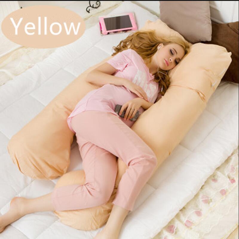 KTX-572435 Pregnancy and Maternity Body Pillow with Removable Cotton Cover, Rectangular Design, 80-140 cm, Soft 7D Cotton Filling