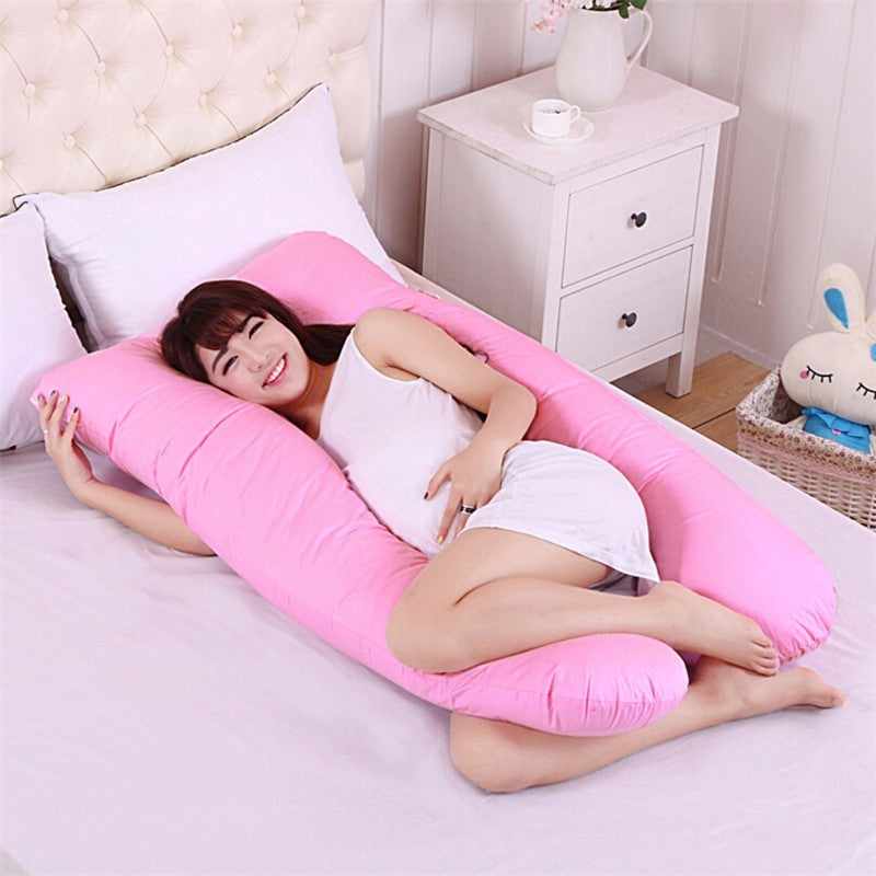 KTX-572435 Pregnancy and Maternity Body Pillow with Removable Cotton Cover, Rectangular Design, 80-140 cm, Soft 7D Cotton Filling