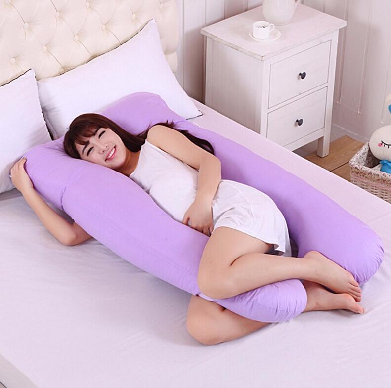 KTX-572435 Pregnancy and Maternity Body Pillow with Removable Cotton Cover, Rectangular Design, 80-140 cm, Soft 7D Cotton Filling