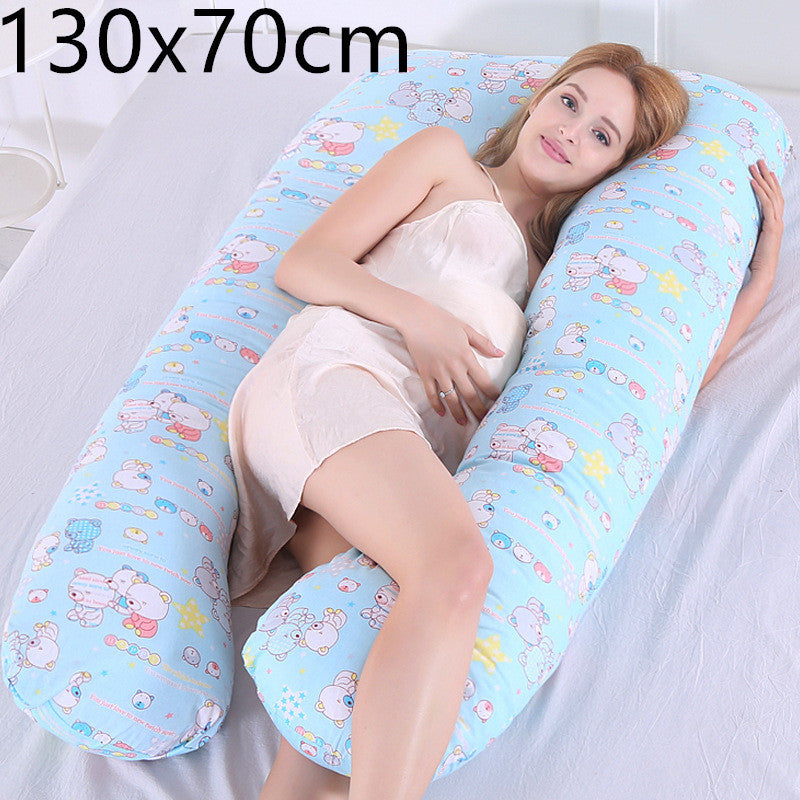 KTX-572435 Pregnancy and Maternity Body Pillow with Removable Cotton Cover, Rectangular Design, 80-140 cm, Soft 7D Cotton Filling