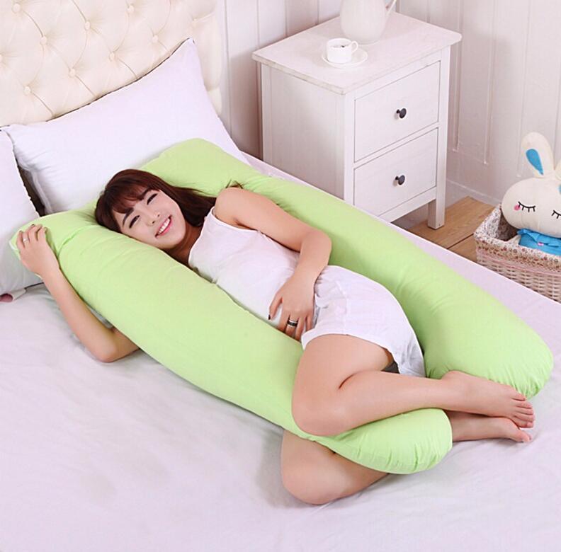 KTX-572435 Pregnancy and Maternity Body Pillow with Removable Cotton Cover, Rectangular Design, 80-140 cm, Soft 7D Cotton Filling