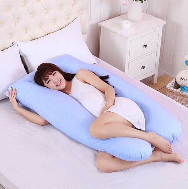 KTX-572435 Pregnancy and Maternity Body Pillow with Removable Cotton Cover, Rectangular Design, 80-140 cm, Soft 7D Cotton Filling