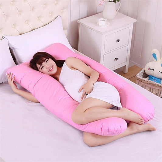 KTX-572435 Pregnancy and Maternity Body Pillow with Removable Cotton Cover, Rectangular Design, 80-140 cm, Soft 7D Cotton Filling
