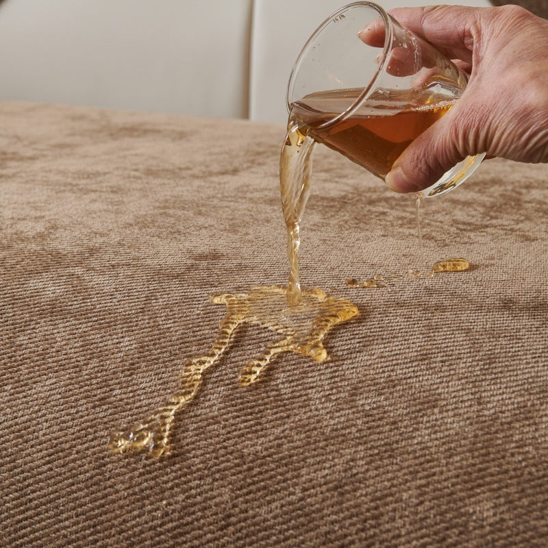 KTX-572563 Waterproof Chenille Sofa Cushion Cover - Universal Fit for Three-Seat Sofas, Solid Color Options Available