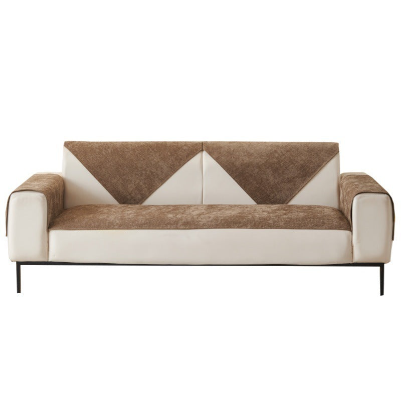 KTX-572563 Waterproof Chenille Sofa Cushion Cover - Universal Fit for Three-Seat Sofas, Solid Color Options Available