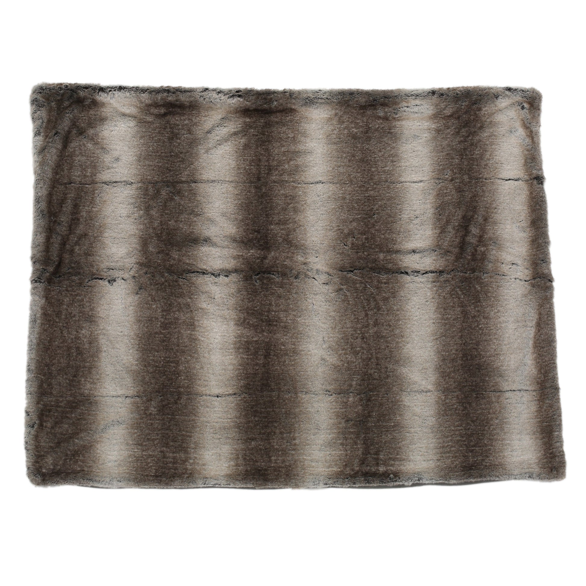 KTX-572819 Cozy Faux Fur Throw Blanket - 50" x 60", Brown, Soft and Warm