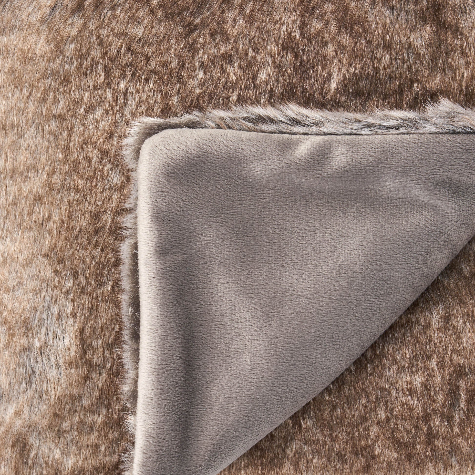 KTX-572819 Cozy Faux Fur Throw Blanket - 50" x 60", Brown, Soft and Warm