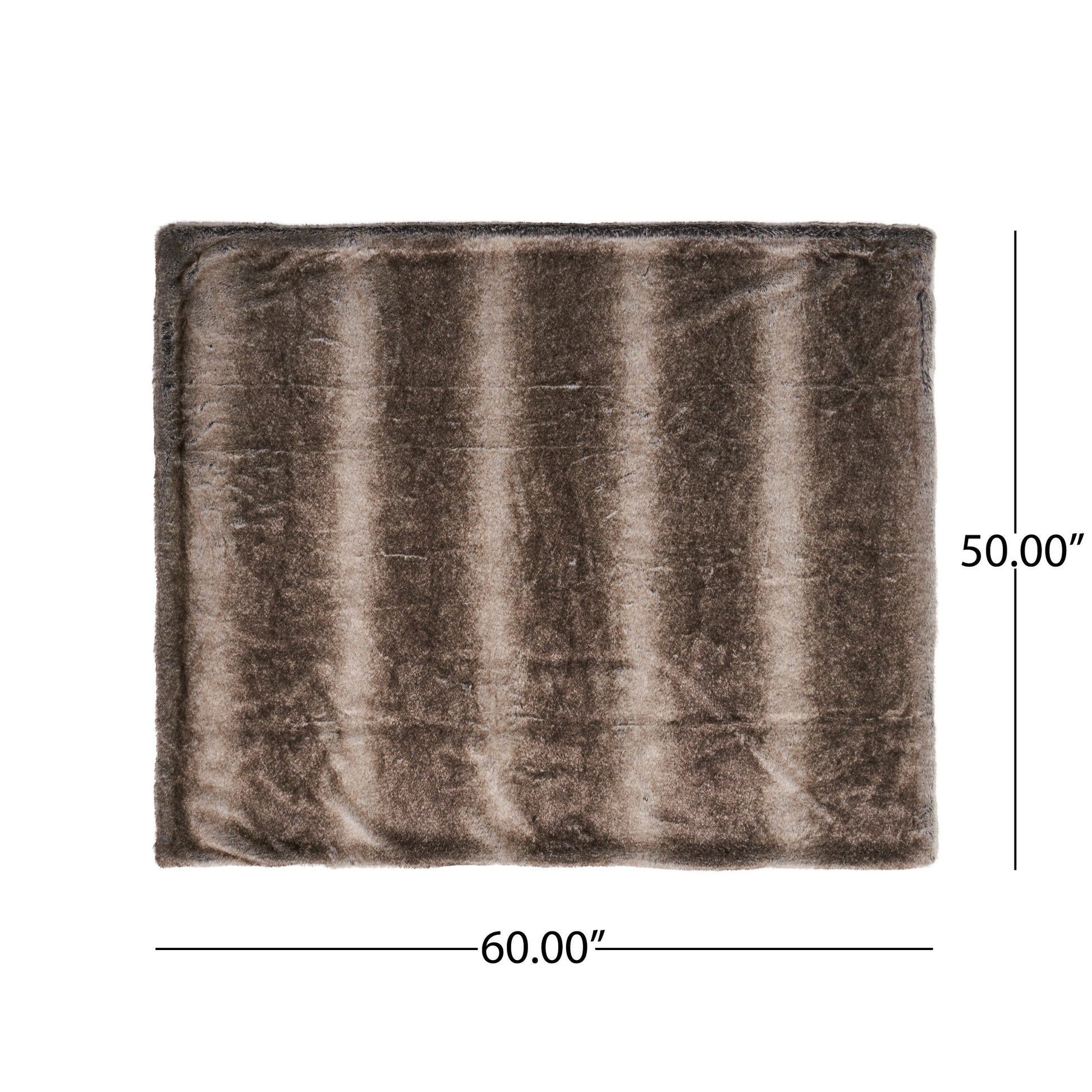 KTX-572819 Cozy Faux Fur Throw Blanket - 50" x 60", Brown, Soft and Warm