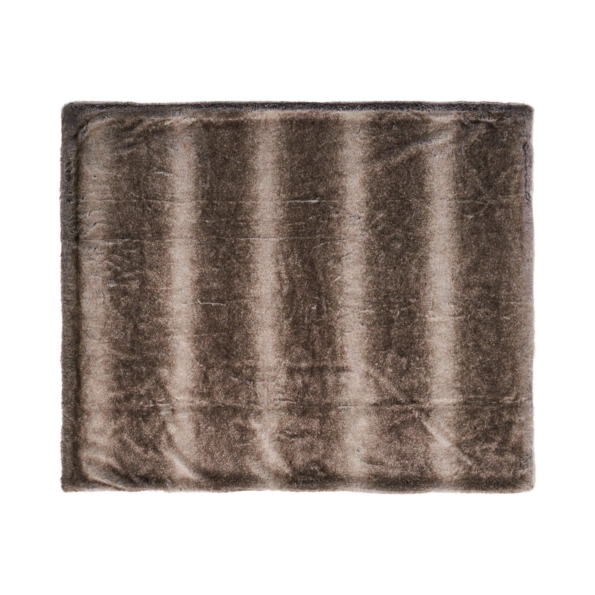 KTX-572819 Cozy Faux Fur Throw Blanket - 50" x 60", Brown, Soft and Warm