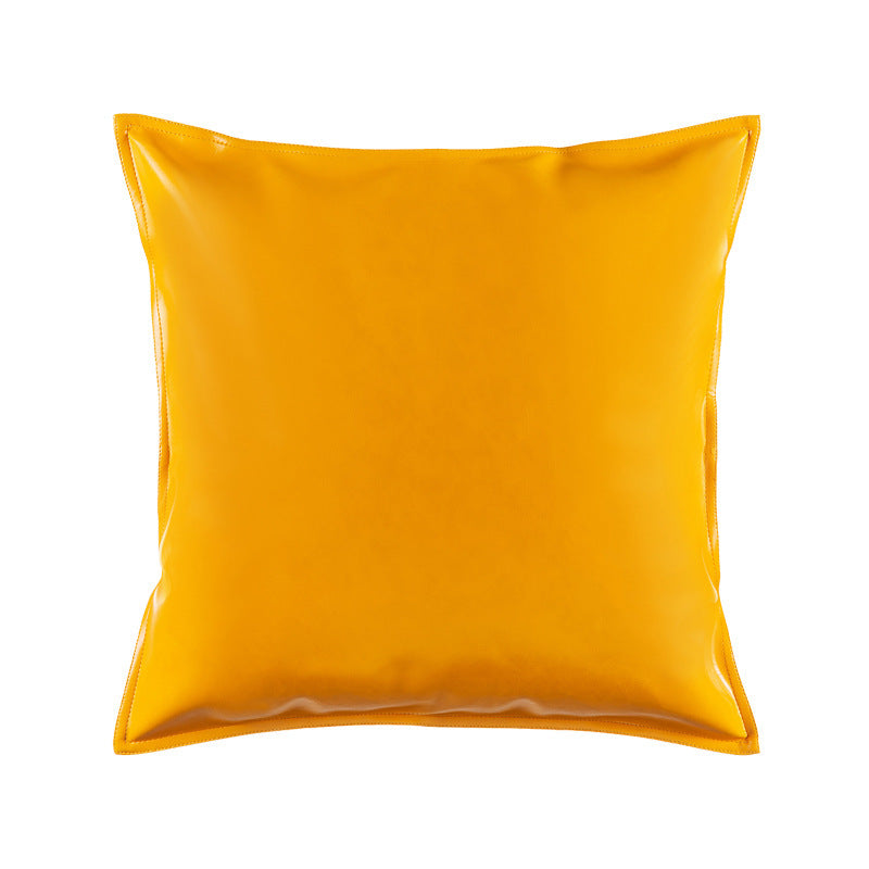 KTX-573715 Modern Plain PU Leather Cushion Cover for Living Room Décor