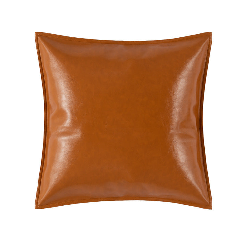 KTX-573715 Modern Plain PU Leather Cushion Cover for Living Room Décor