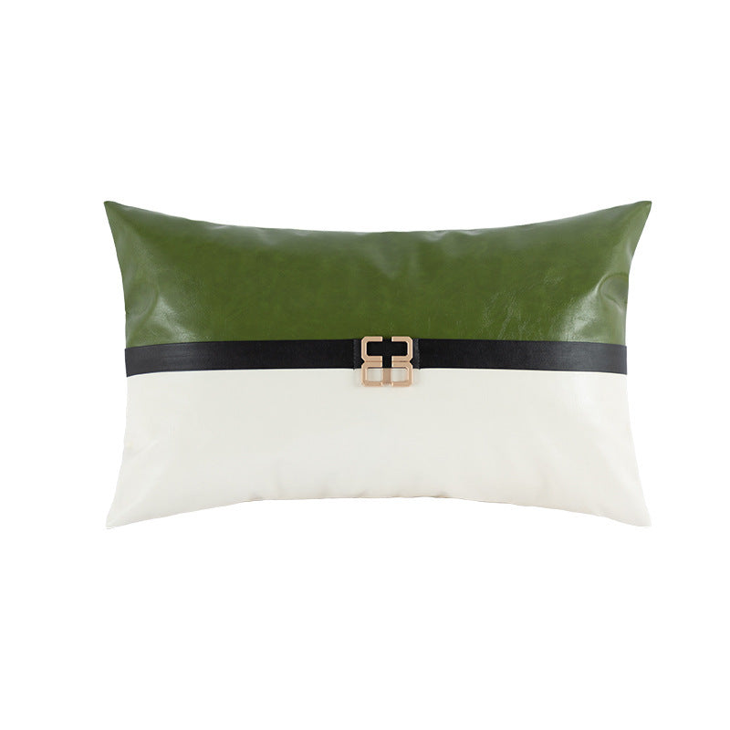 KTX-573715 Modern Plain PU Leather Cushion Cover for Living Room Décor
