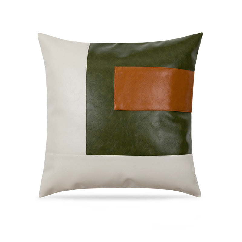 KTX-573715 Modern Plain PU Leather Cushion Cover for Living Room Décor