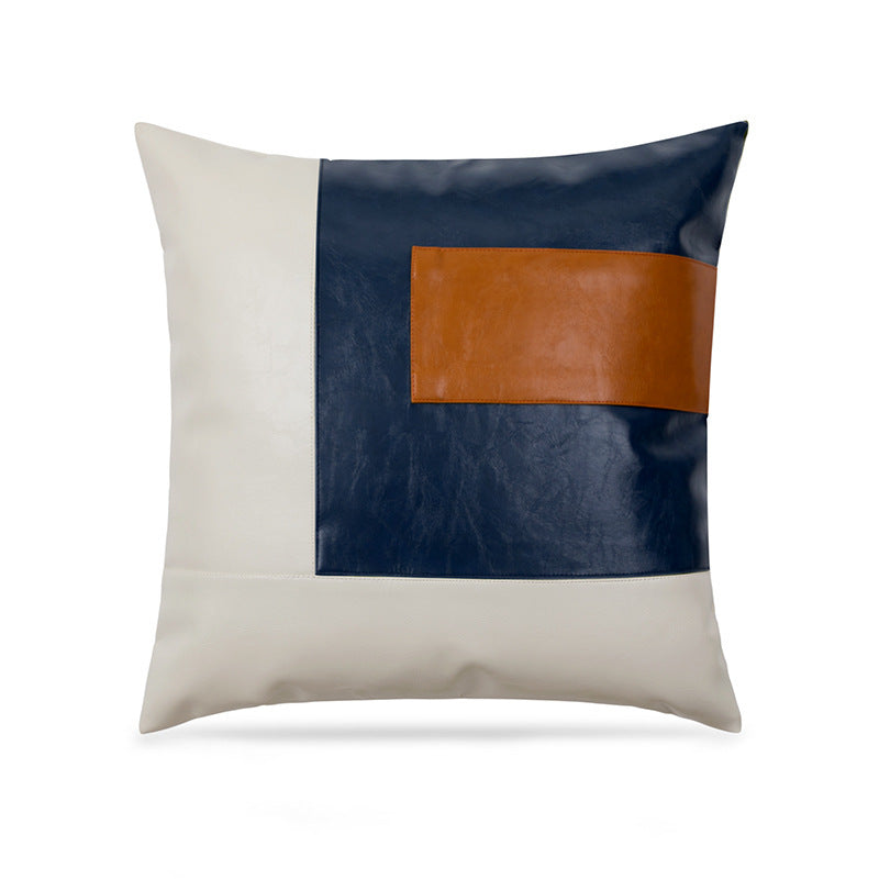 KTX-573715 Modern Plain PU Leather Cushion Cover for Living Room Décor