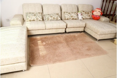 KTX-573971 Silk Wool Blend Carpet for Bedroom and Living Room, Soft and Smooth Finish