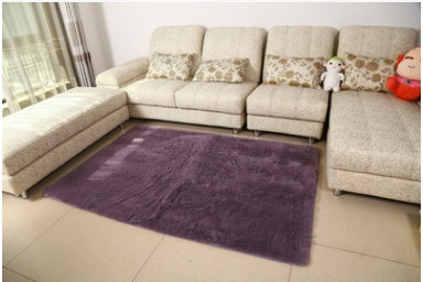 KTX-573971 Silk Wool Blend Carpet for Bedroom and Living Room, Soft and Smooth Finish