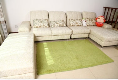 KTX-573971 Silk Wool Blend Carpet for Bedroom and Living Room, Soft and Smooth Finish