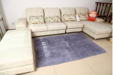 KTX-573971 Silk Wool Blend Carpet for Bedroom and Living Room, Soft and Smooth Finish