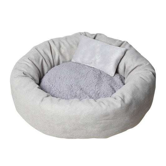 KTX-574099 Soft and Cozy Pet Bed with Pp Cotton Filling - Available in Light Gray and Pink