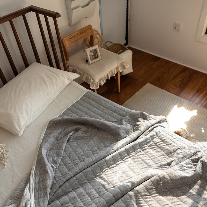 KTX-575123 Japanese Pure Cotton Summer Quilt in Various Striped Designs for Air Conditioning and Warm Nights