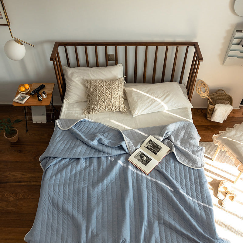 KTX-575123 Japanese Pure Cotton Summer Quilt in Various Striped Designs for Air Conditioning and Warm Nights