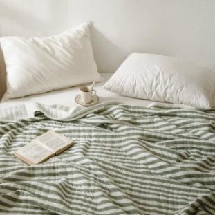 KTX-575123 Japanese Pure Cotton Summer Quilt in Various Striped Designs for Air Conditioning and Warm Nights