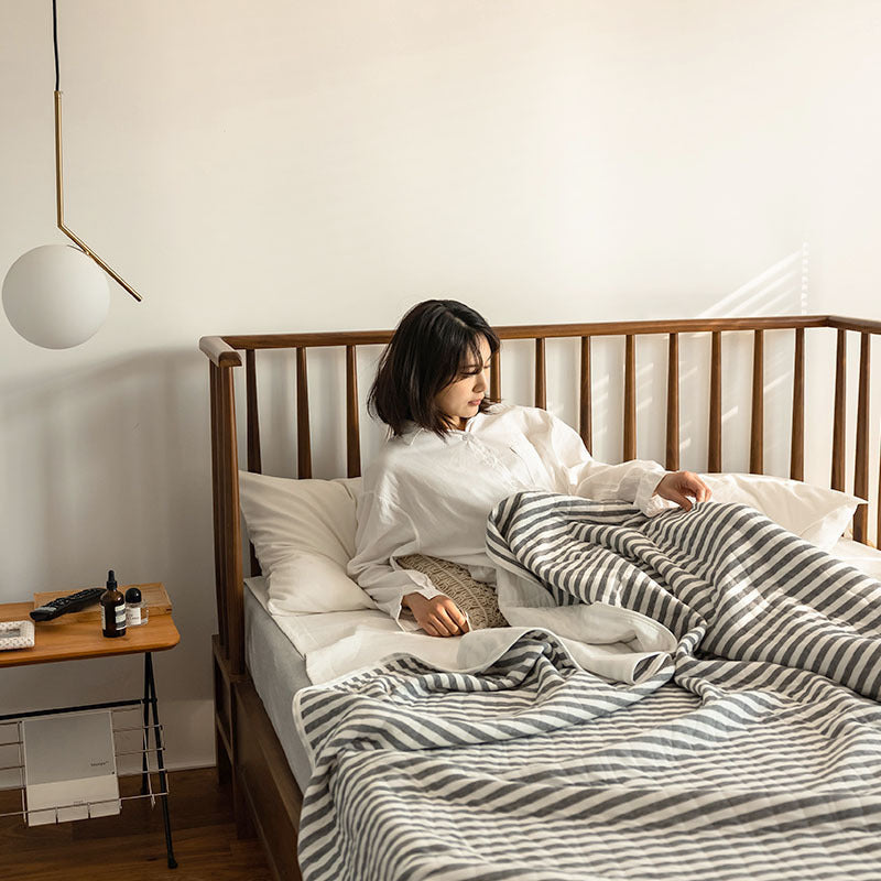 KTX-575123 Japanese Pure Cotton Summer Quilt in Various Striped Designs for Air Conditioning and Warm Nights