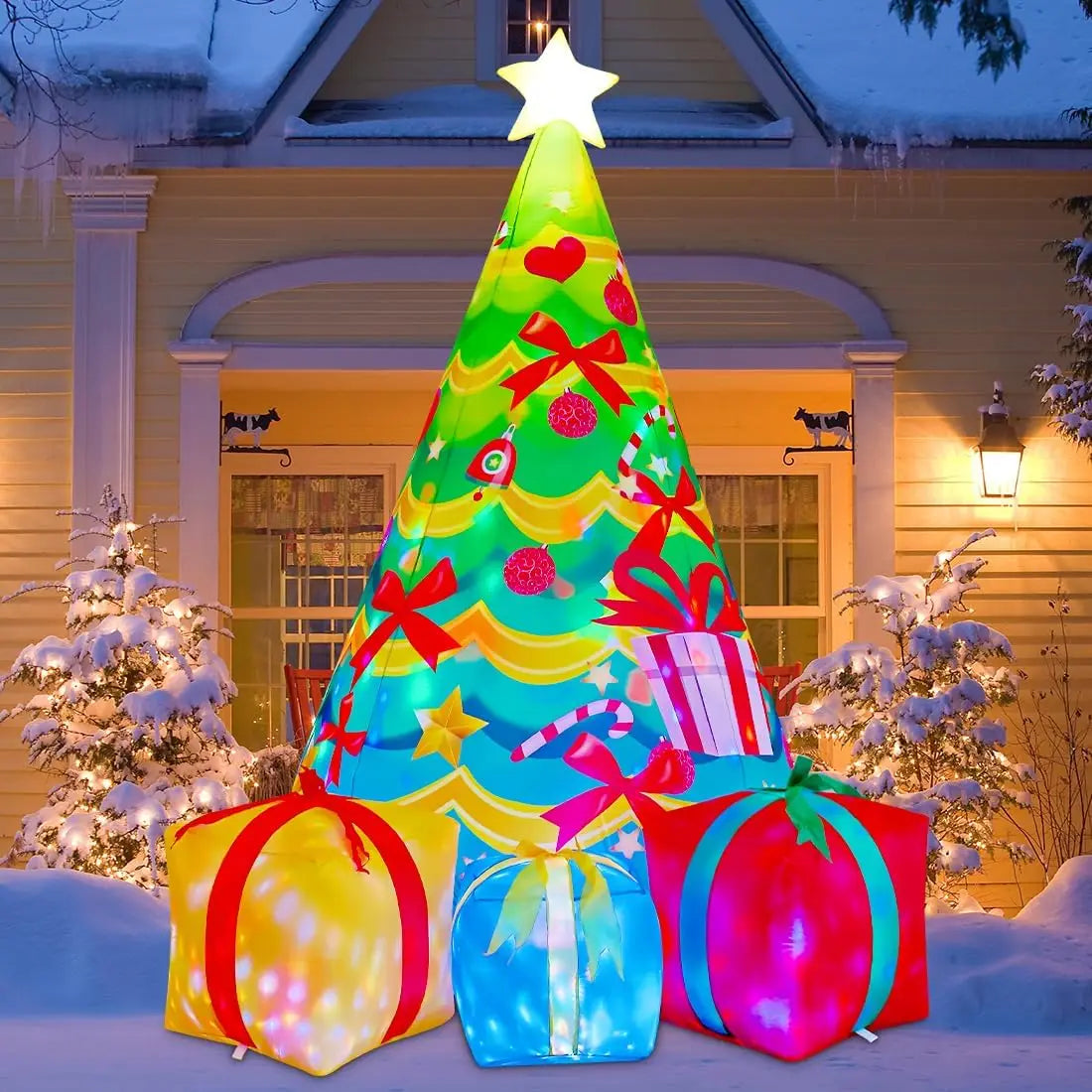 KTX-575571 7 FT Inflatable Christmas Tree with LED Lights for Outdoor Holiday Decor