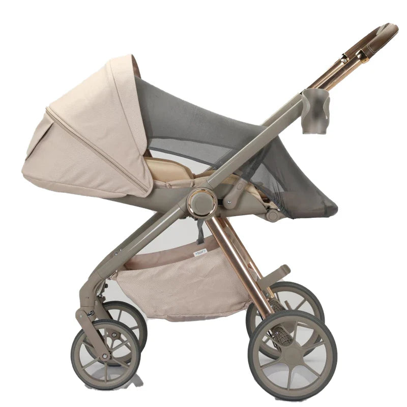 KTX-576147 Foldable 3-in-1 Baby Stroller with Double Directional Steering and Large Storage Basket