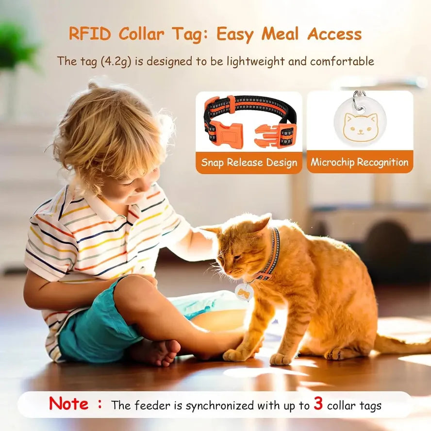 KTX-576723 Smart RFID Cat Feeder with Microchip Recognition and Portion Control