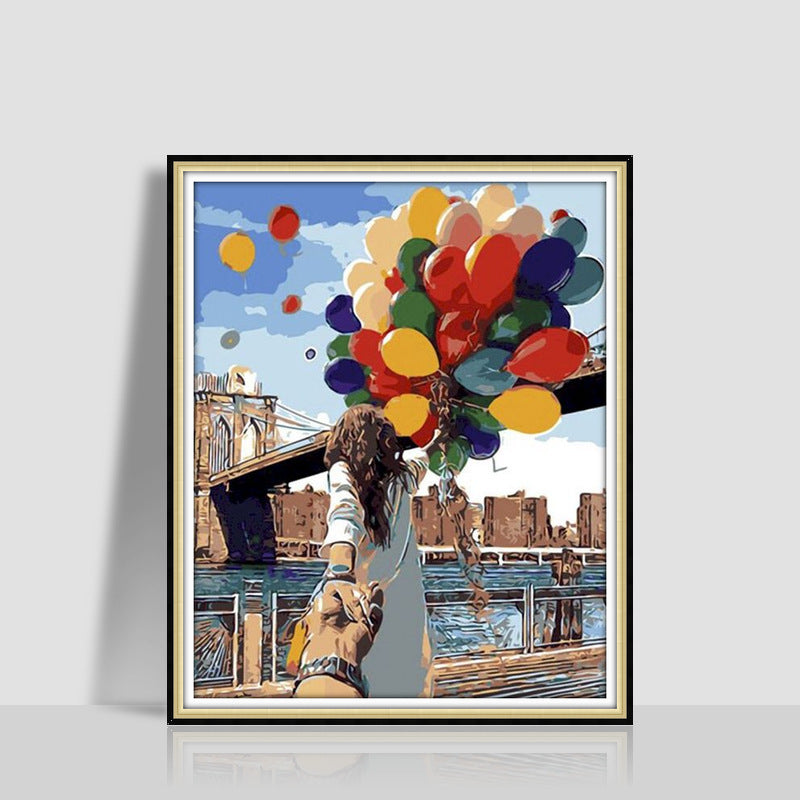 KTX-577043 Digital Oil Painting in Romantic Style – Modern Minimalist Artwork, Size 40 x 50 cm