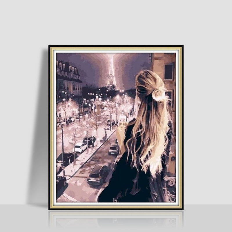 KTX-577043 Digital Oil Painting in Romantic Style – Modern Minimalist Artwork, Size 40 x 50 cm