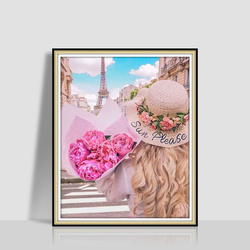 KTX-577043 Digital Oil Painting in Romantic Style – Modern Minimalist Artwork, Size 40 x 50 cm