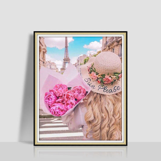 KTX-577043 Digital Oil Painting in Romantic Style – Modern Minimalist Artwork, Size 40 x 50 cm